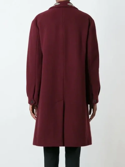 Shop Antonio Marras Embroidered Single Breasted Coat In Red