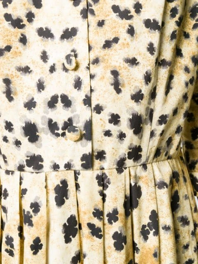 Shop Prada Leopard Print Shirt Dress In Neutrals
