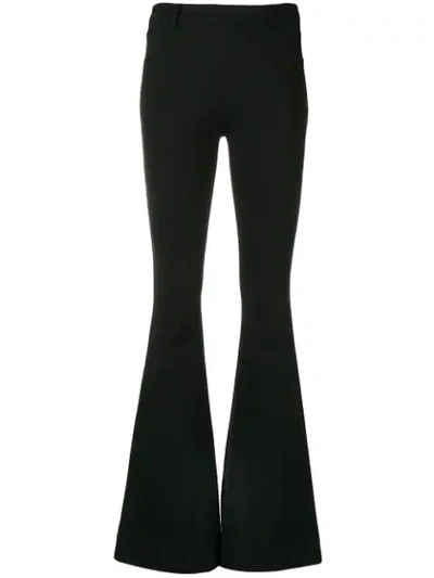 Shop Blumarine Flared Trousers In Black