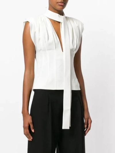 Shop Jacquemus Slim Pleated Shirt - White