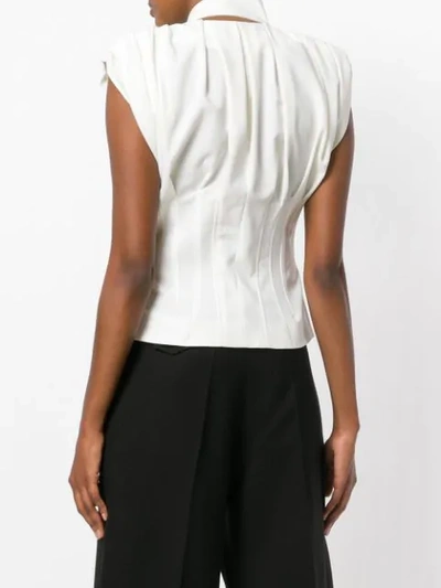 Shop Jacquemus Slim Pleated Shirt - White