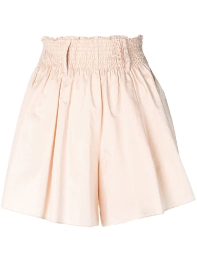 Shop Forte Forte High Waisted Shorts In Neutrals