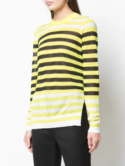 Shop Diane Von Furstenberg Striped Long-sleeve Top In Yellow