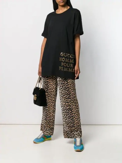 Shop Gucci Oversized Sequin Detail T-shirt In Black