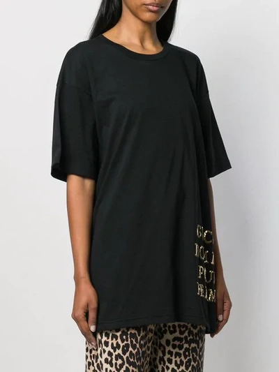 Shop Gucci Oversized Sequin Detail T-shirt In Black