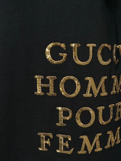 Shop Gucci Oversized Sequin Detail T-shirt In Black