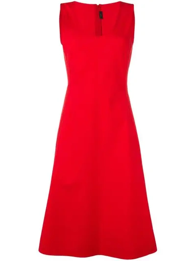 Shop Joseph Lina Midi Dress In Red