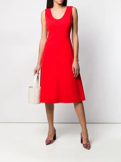 Shop Joseph Lina Midi Dress In Red