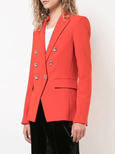 Shop Veronica Beard Miller Six Button Blazer In Red