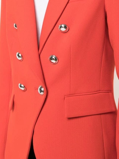 Shop Veronica Beard Miller Six Button Blazer In Red