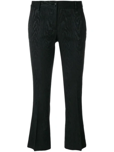 Shop Alberto Biani Embroidered Cropped Trousers In Black