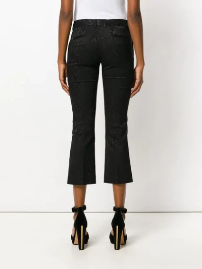 Shop Alberto Biani Embroidered Cropped Trousers In Black