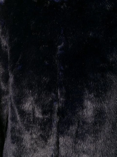 Shop Michael Michael Kors Collarless Coat In Blue