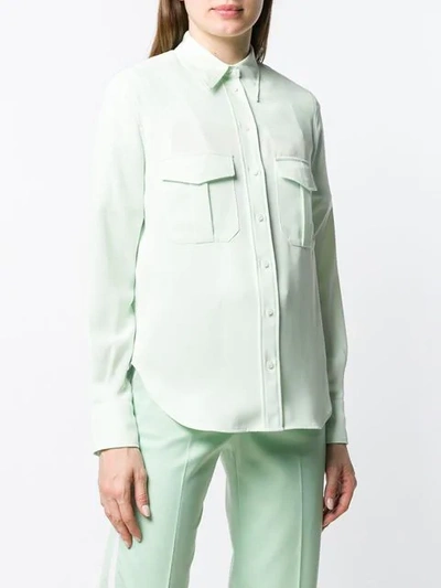 Shop Calvin Klein Pointed Collar Shirt - Green