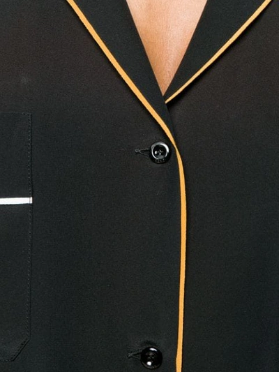 Shop Fendi Embroidered Pyjama Shirt In Black