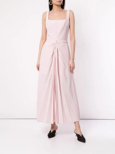 Shop Dion Lee Pleated Skirt Dress In Pink
