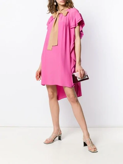 Shop N°21 Bow Detailed Ruffled Dress In Pink
