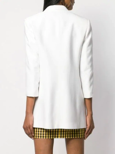 Shop Pinko Double Breasted Blazer - White