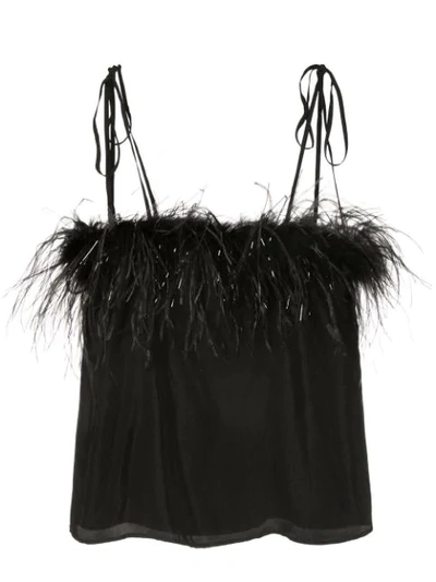 Shop Alice Mccall Favour Feather Cami In Black