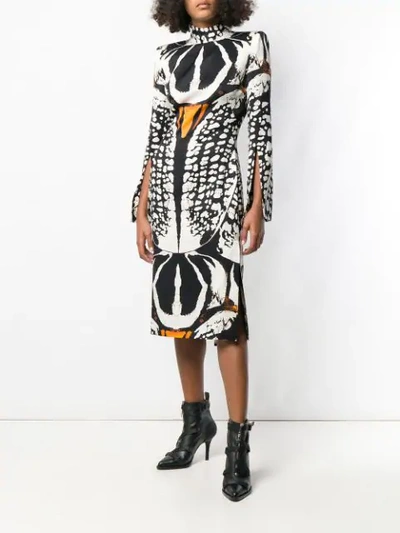 ALEXANDER MCQUEEN BEETLE PRINT MIDI DRESS 