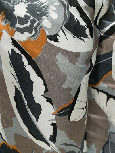Shop Fabiana Filippi Camouflage Leaf Print Joggers In Grey