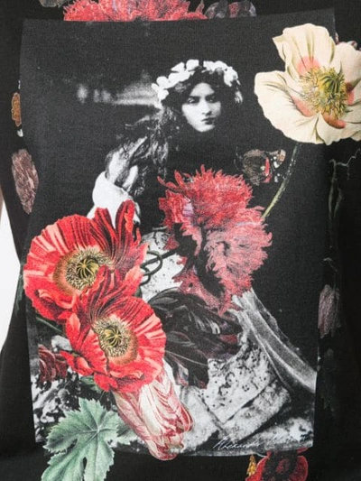 Shop Alexander Mcqueen Floral Print T-shirt In Black