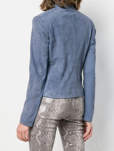 Shop Arma Short Textured Jacket In Blue