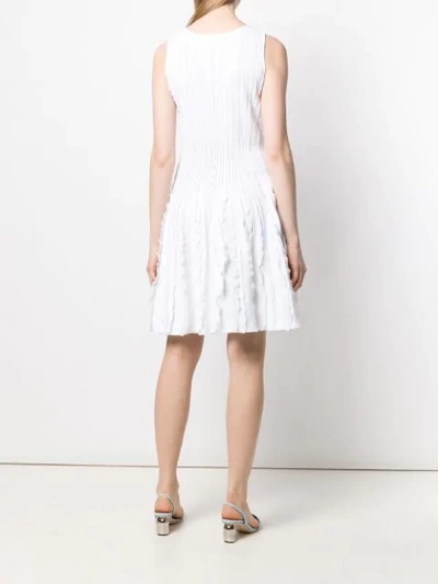 ANTONINO VALENTI RUFFLE-TRIM MIDI DRESS - 白色