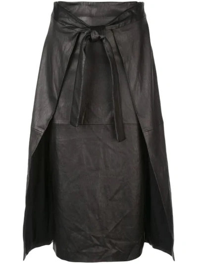 Shop Rosetta Getty Apron Wrap Skirt In Black