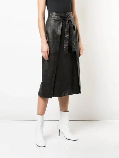 Shop Rosetta Getty Apron Wrap Skirt In Black