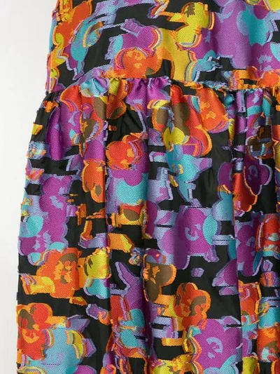 Shop Mary Katrantzou Floral Flared Maxi Skirt In Black ,multicolour