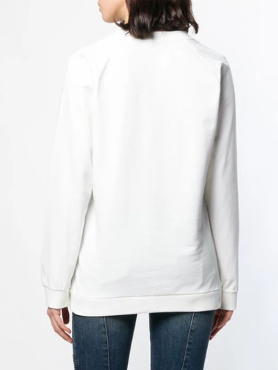 Shop Balmain Logo Sweatshirt - White