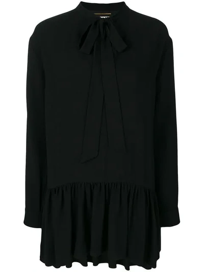 Shop Saint Laurent Lavaliere Mini Dress - Black