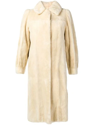 Pre-owned A.n.g.e.l.o. Vintage Cult 1960's Fur Coat In Neutrals