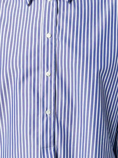 Shop Alberto Biani Striped Tunic Style Shirt - Blue
