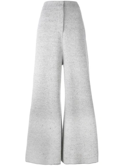 Shop Stella Mccartney Wide Leg Flared Trousers In Grey