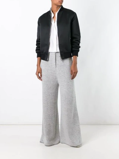 Shop Stella Mccartney Wide Leg Flared Trousers In Grey