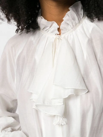 Shop Etro Ruffle Detail Shirt In White