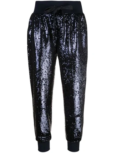 Shop Cinq À Sept Giles Sequinned Trousers In Navy