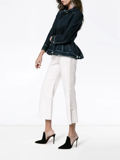 Shop Jonathan Simkhai Cropped Trousers With Side Laces In Neutrals