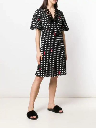 Shop Mcq By Alexander Mcqueen Polka Dot Dress In Black