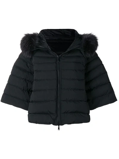 Shop Tatras Fur Collar Oversized Padded Jacket In Black