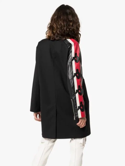 Shop Charm's X Kappa Contrast Sleeve Coat In Black