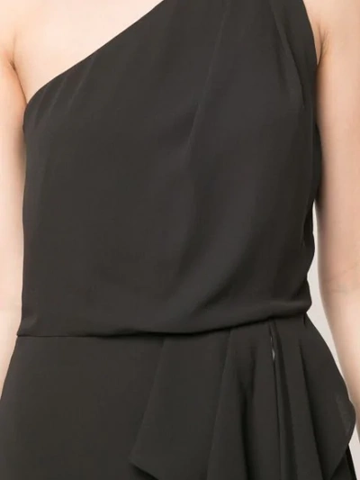 Shop Halston Heritage Asymmetric Fitted Mini Dress In Black