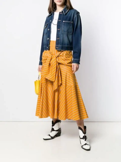 CURRENT/ELLIOTT CROPPED DENIM JACKET - 蓝色