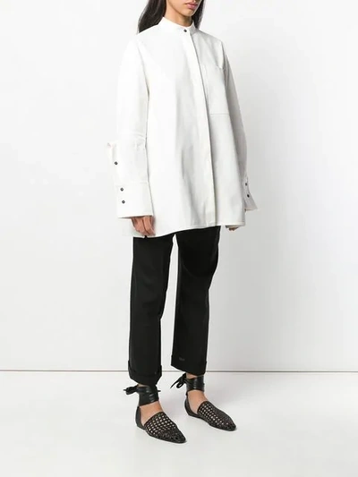 Shop Jil Sander Mandarin-collar Shirt - White