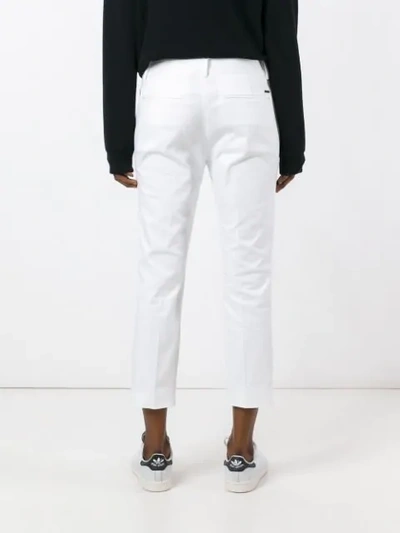 Shop Dsquared2 Slim Cropped Trousers - White