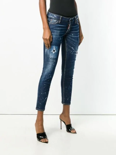 Shop Dsquared2 Slim Distressed Jeans In Blue