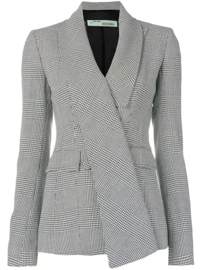 Shop Off-white Fitted Houndstooth Blazer - Black