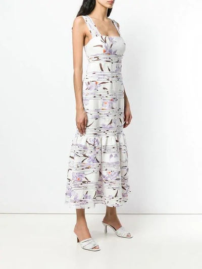 Shop Zimmermann Pleated Floral Dress In White